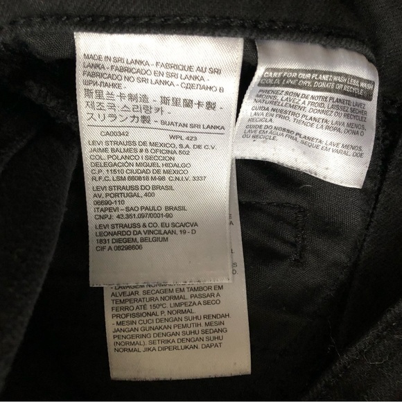 Levi’s 721 High Rise Skinny Zipper Pocket Jeans in Black Size 25 - Picture 10 of 15